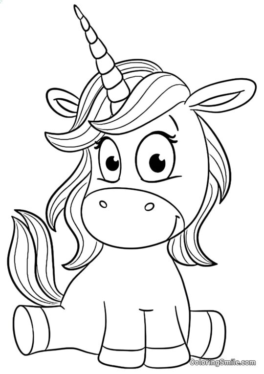 Unicórnio na corda bamba - Página para Colorir