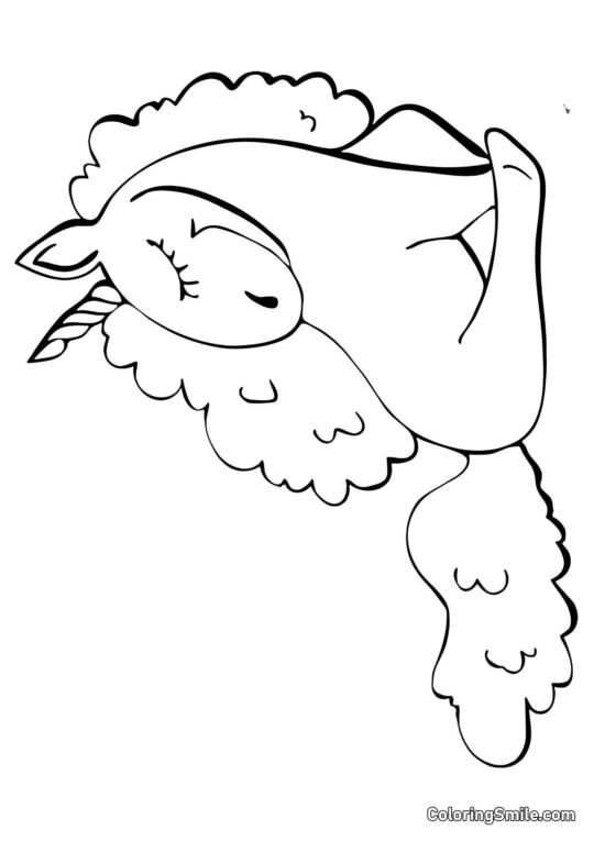 Unicórnio sentado - Página para Colorir