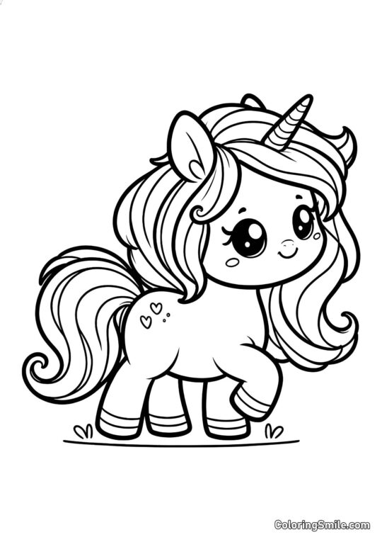 Unicórnio fofo - Página para Colorir