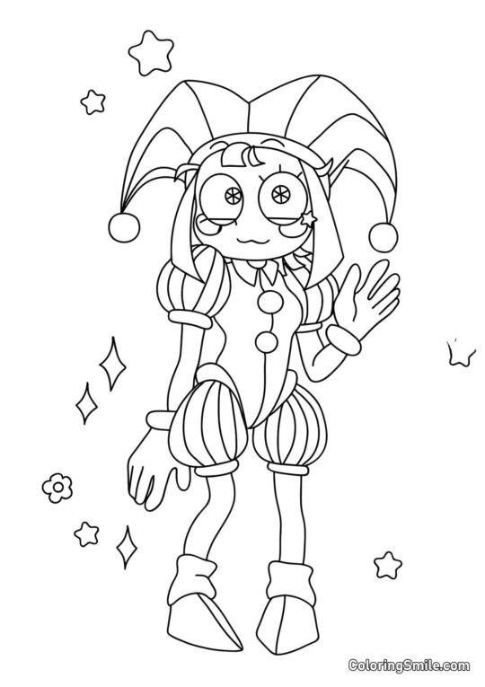 Pomni com uma Mão Pomni com uma Mão - Página para Colorir