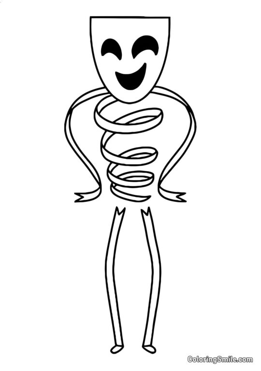 Gangl com Máscara de Comédia Gangl com Máscara de Comédia - Página para Colorir