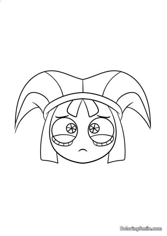 Retrato de Pomni Retrato de Pomni - Página para Colorir