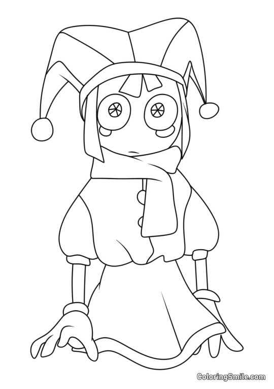 Pomni em um Vestido Pomni em um Vestido - Página para Colorir