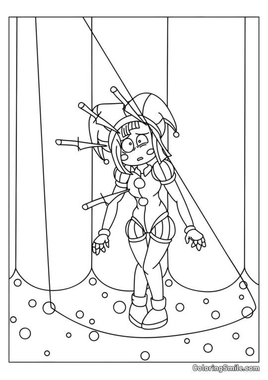 Pomni no Palco Pomni no Palco - Página para Colorir