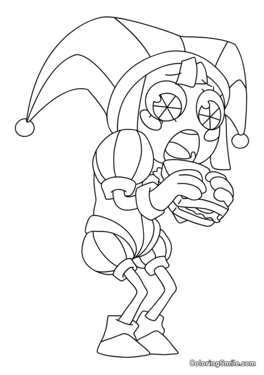 Pomni é um Sanduíche Pomni é um Sanduíche - Página para Colorir