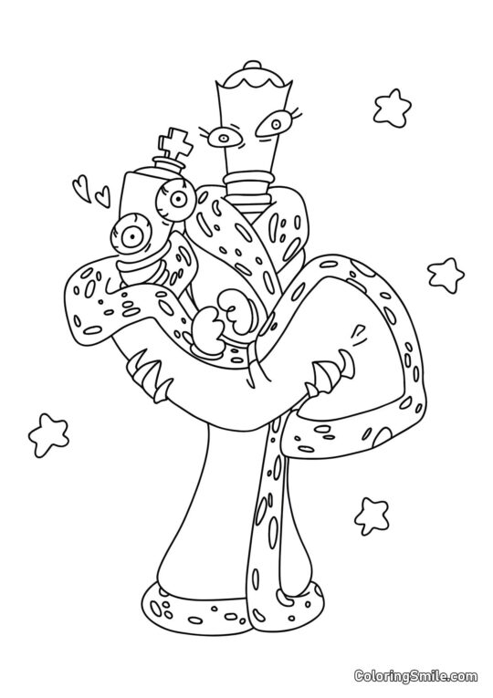 Coral nas Mãos de Quineer Coral nas Mãos de Quineer - Página para Colorir