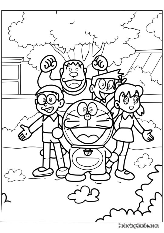 Doraemon, Nobita e Amigos - Página para Colorir