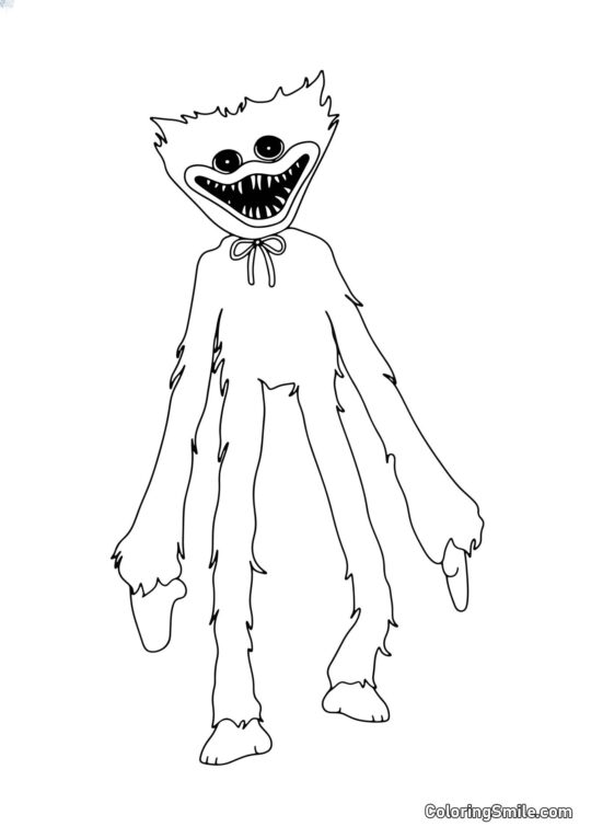 Monstro encantador Huggy Wuggy Monstro encantador Huggy Wuggy - Página para Colorir