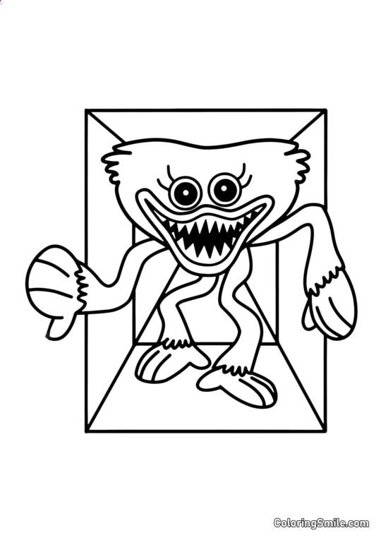 Huggy Wuggy no duto de ventilação Huggy Wuggy no duto de ventilação - Página para Colorir