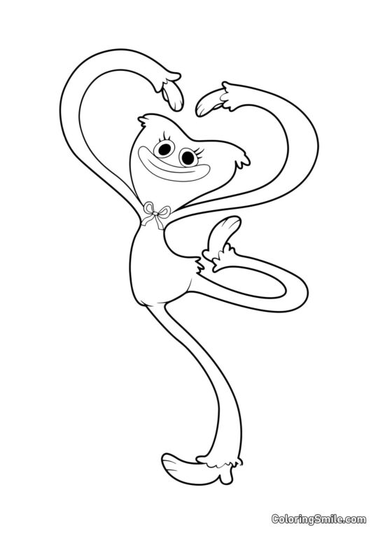 Kissy Missy com as mãos em forma de coração Kissy Missy com as mãos em forma de coração - Página para Colorir