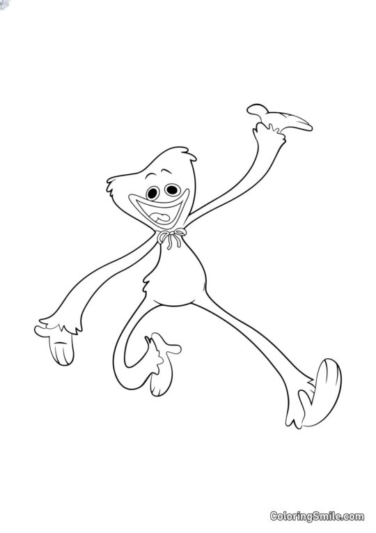 Huggy Wuggy correndo em direção a Huggy Wuggy correndo em direção a - Página para Colorir
