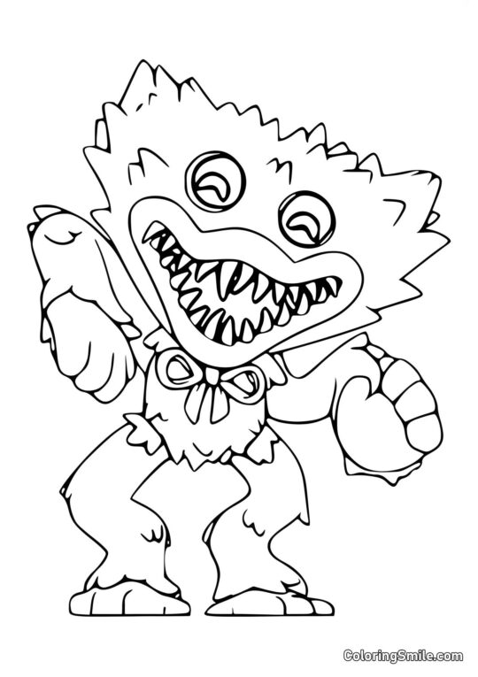 Huggy Wuggy brincalhão Huggy Wuggy brincalhão - Página para Colorir