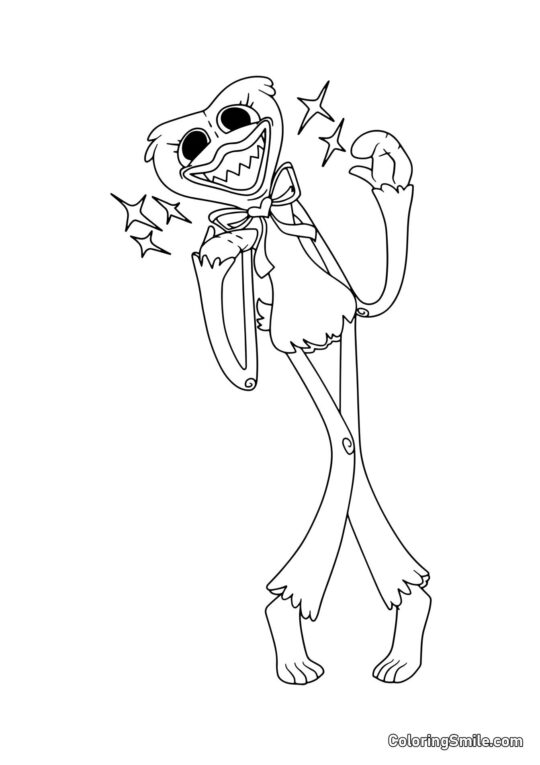 Huggy Wuggy se divertindo Huggy Wuggy se divertindo - Página para Colorir