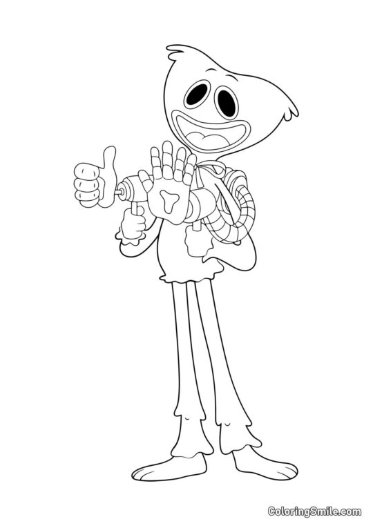Huggy Wuggy com mãos de gamer Huggy Wuggy com mãos de gamer - Página para Colorir