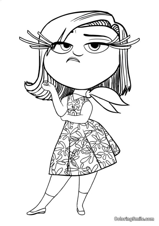 Emoção Elegante de Nojo - Página para Colorir