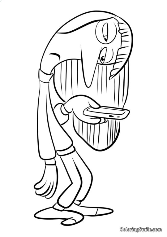 Emoção Tristeza com controle remoto - Página para Colorir