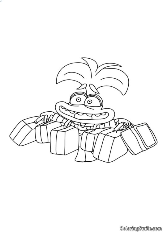 Ansiedade com malas - Página para Colorir