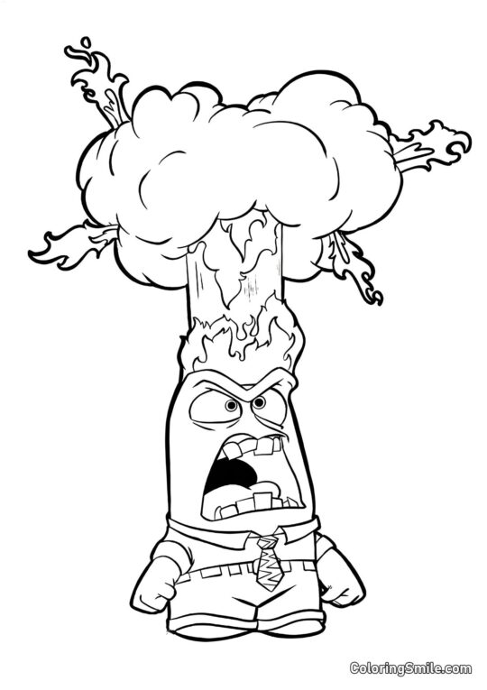 Emoção Explosiva de Raiva - Página para Colorir