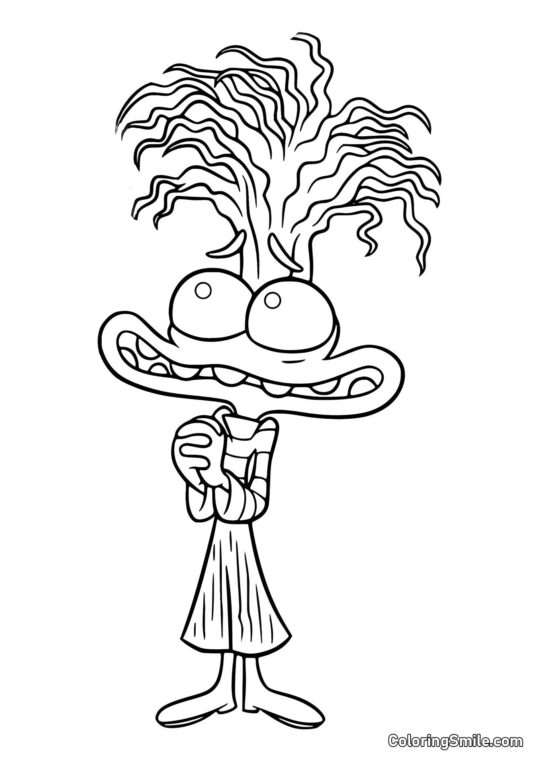 Ansiedade com olhos grandes - Página para Colorir