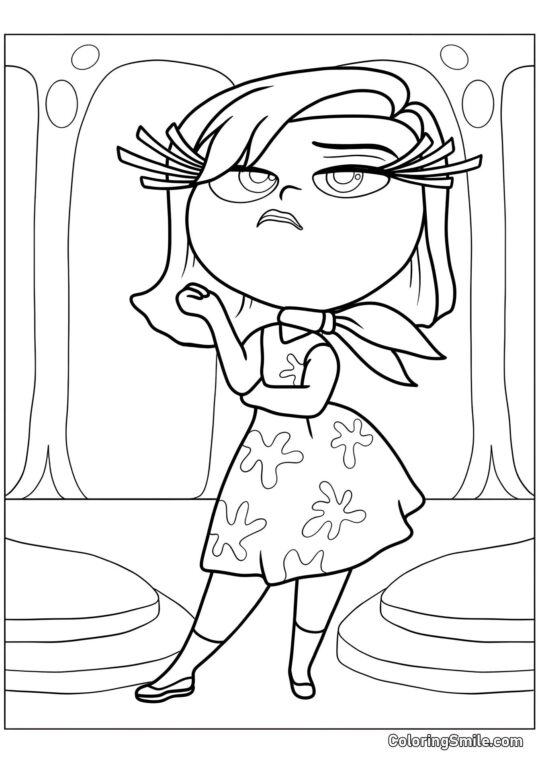 Emoção Descontentamento de Nojo - Página para Colorir