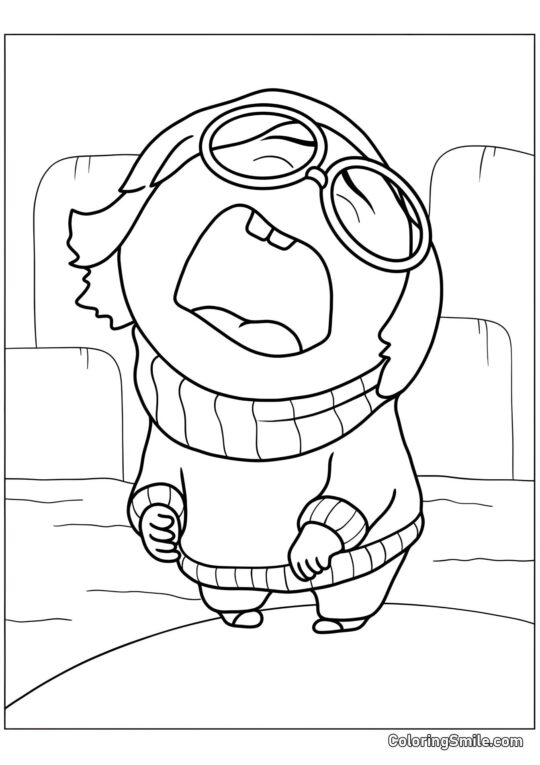 Emoção Sensível de Tristeza - Página para Colorir