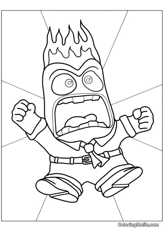 Emoção Raiva em fúria - Página para Colorir