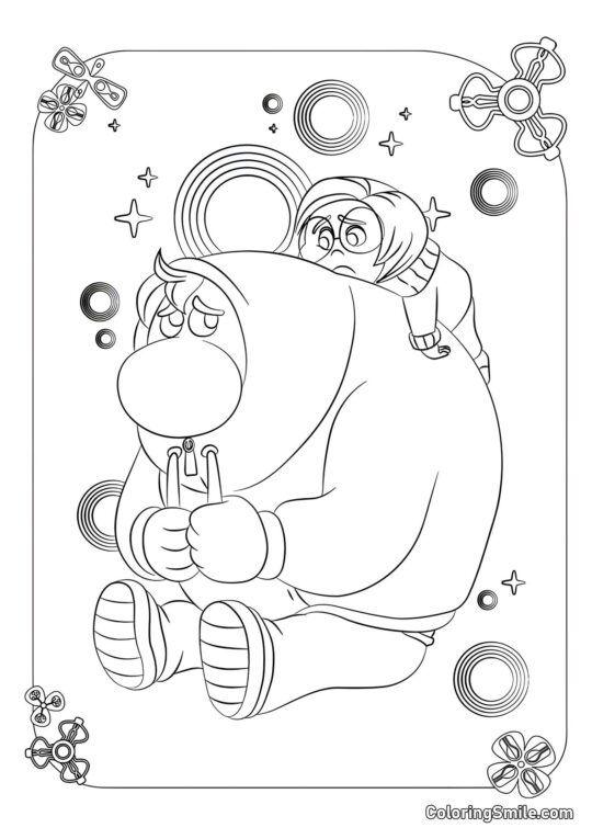 Vergonha e Tristeza de Divertida Mente 2 - Página para Colorir