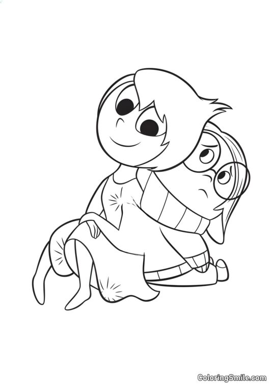 Alegria e Tristeza - Página para Colorir