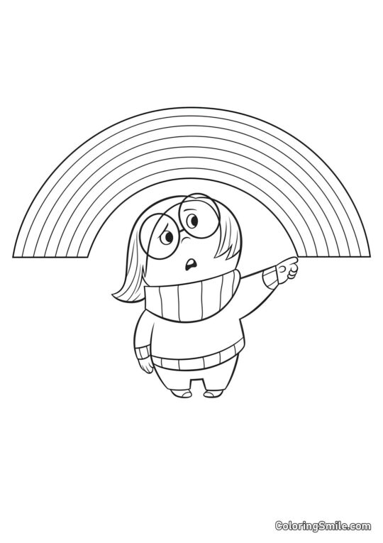 Tristeza e arco-íris - Página para Colorir