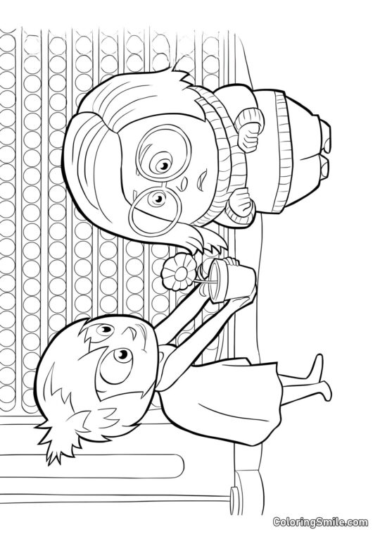 Emoções Alegria e Tristeza - Página para Colorir