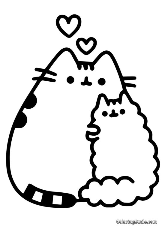 Pusheen e Stormy - Página para Colorir