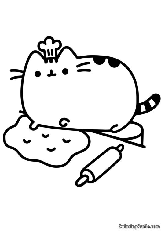 Pusheen Chef - Página para Colorir