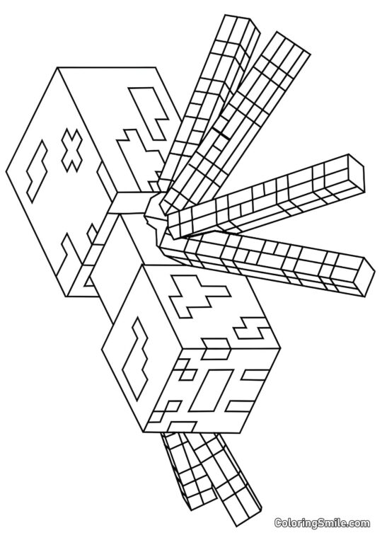 Aranha do Minecraft - Página para Colorir