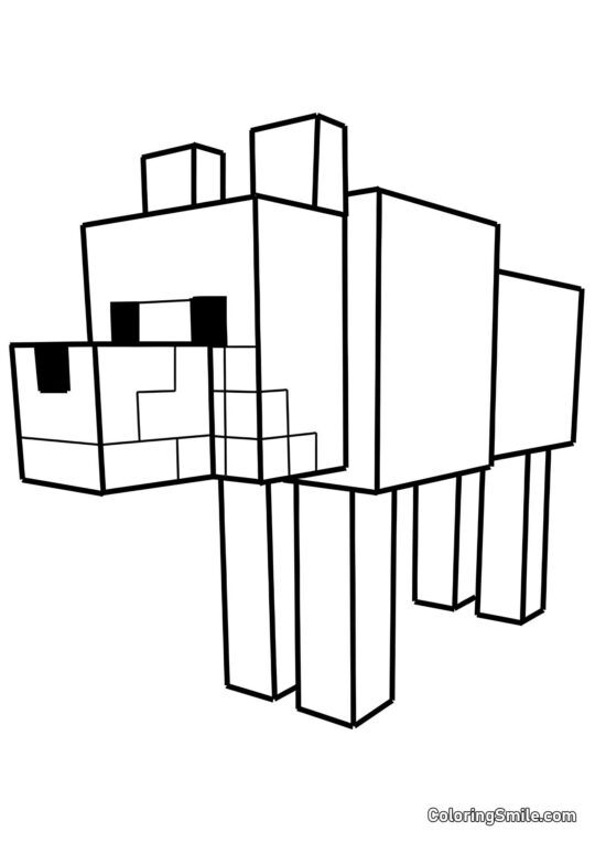 Cachorro do Minecraft - Página para Colorir