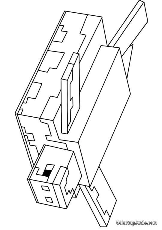 Tartaruga do Minecraft - Página para Colorir