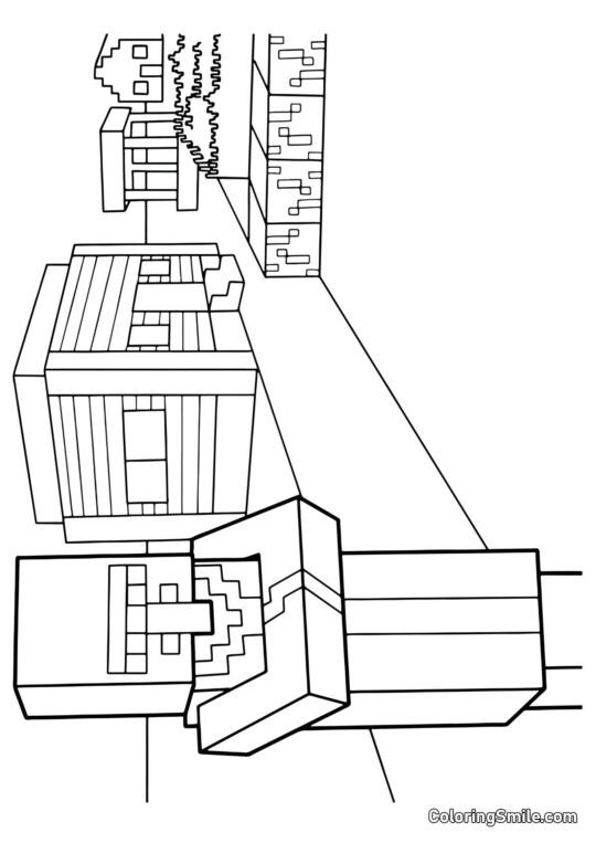 Morador da Vila do Minecraft - Página para Colorir