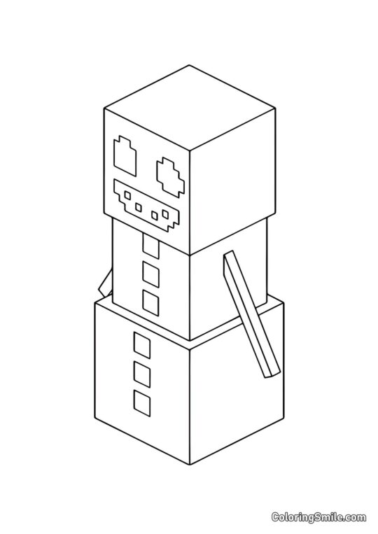 Golem de Neve de Melancia - Página para Colorir