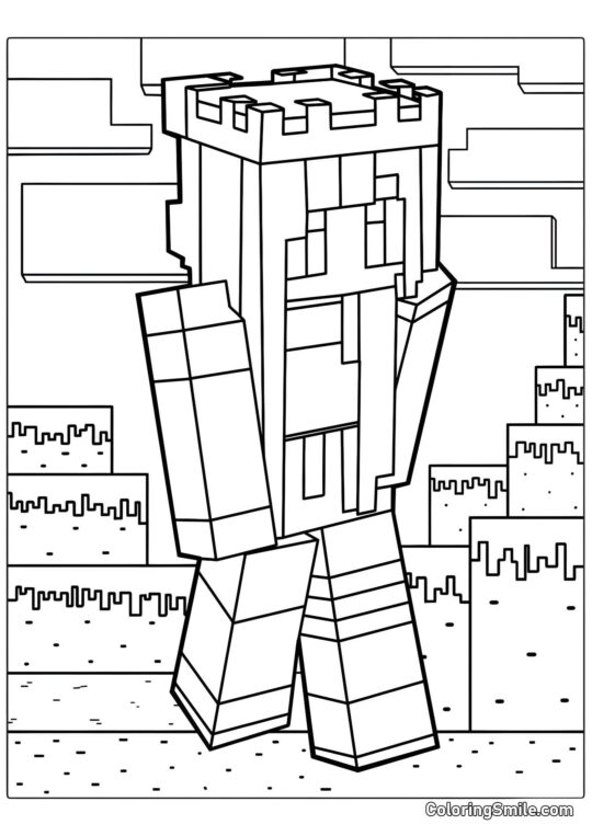 Essa é Alice no Estilo Minecraft - Página para Colorir