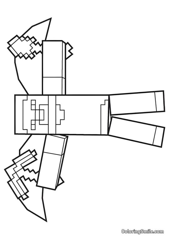 Herobrine com Asas - Página para Colorir