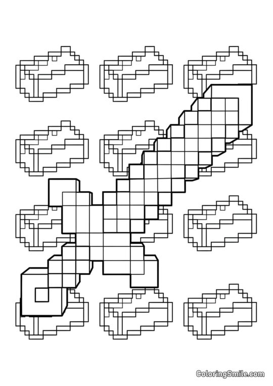 Espada Anti-Stress do Minecraft - Página para Colorir