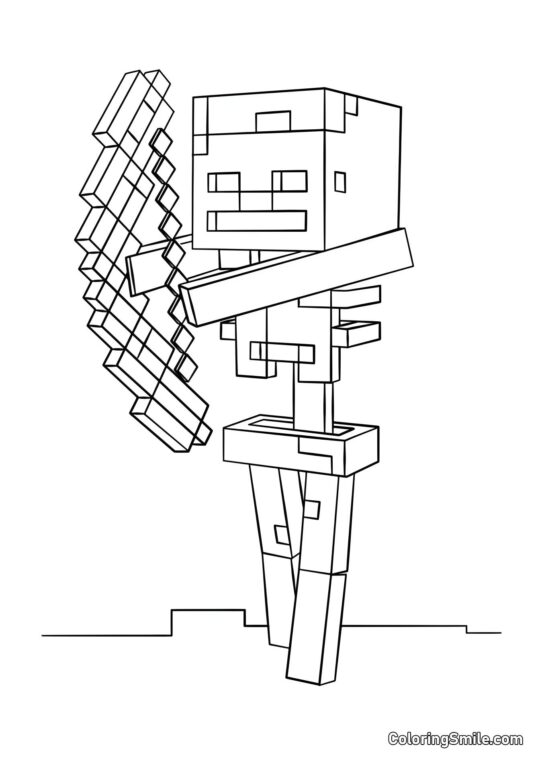 Esqueleto com Arco - Página para Colorir