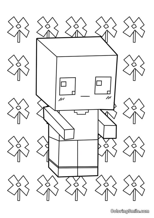 Steve Kawaii - Página para Colorir