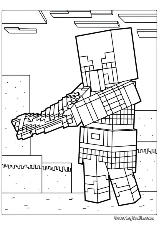 Pillager do Minecraft - Página para Colorir