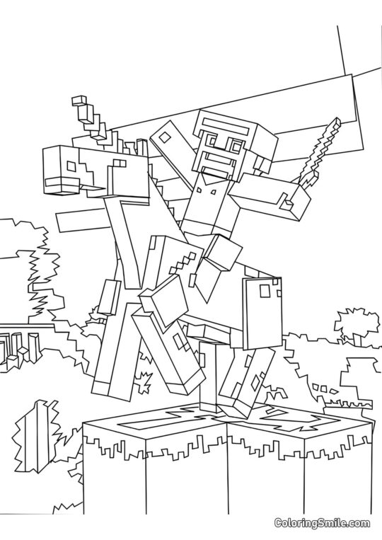 Jogador em Unicórnio - Página para Colorir
