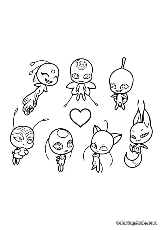 Muitos Kwamis Diferentes Muitos Kwamis Diferentes - Página para Colorir