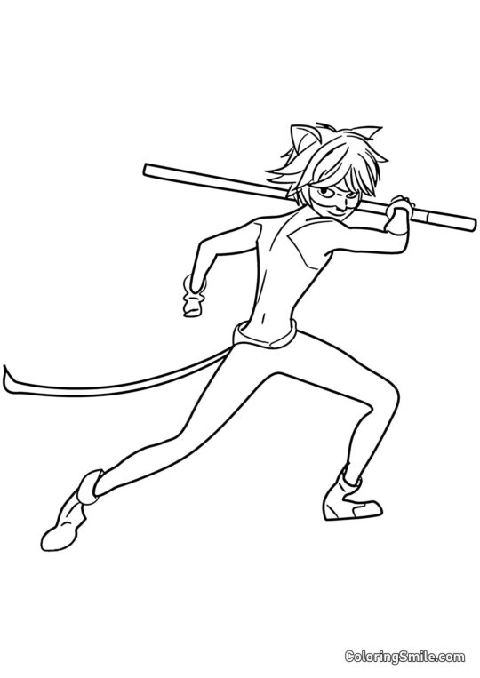 Super Gato Adrien Super Gato Adrien - Página para Colorir