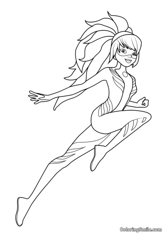 Marinette como Lady Dragão Marinette como Lady Dragão - Página para Colorir