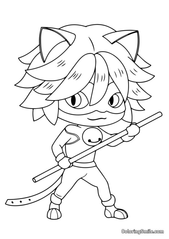 Bebê Cat Noir Bebê Cat Noir - Página para Colorir