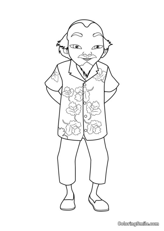 Mestre Wang Fu Mestre Wang Fu - Página para Colorir