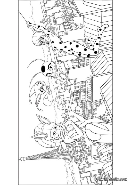 Joaninha e Rena Rouge Joaninha e Rena Rouge - Página para Colorir